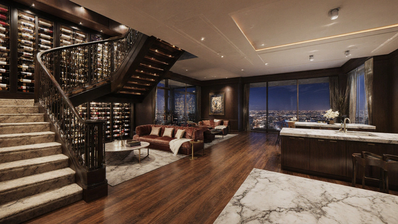 Multi-level mansion apartment with wine cellar and grand staircase