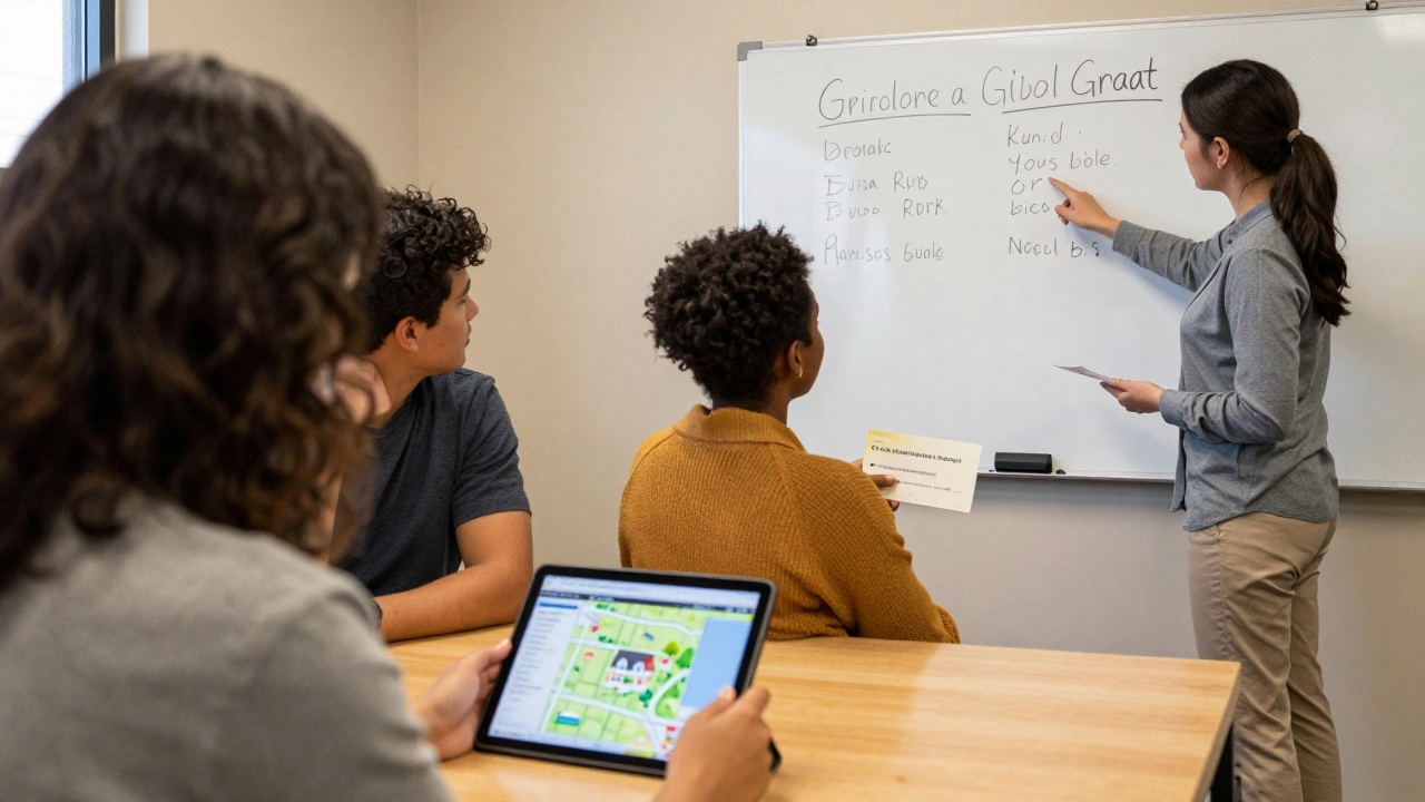 First-time buyers in a housing counseling office reviewing grant options and gift letters.