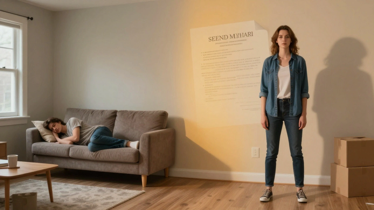 Split image showing transition from renting to owning a home in Ohio.